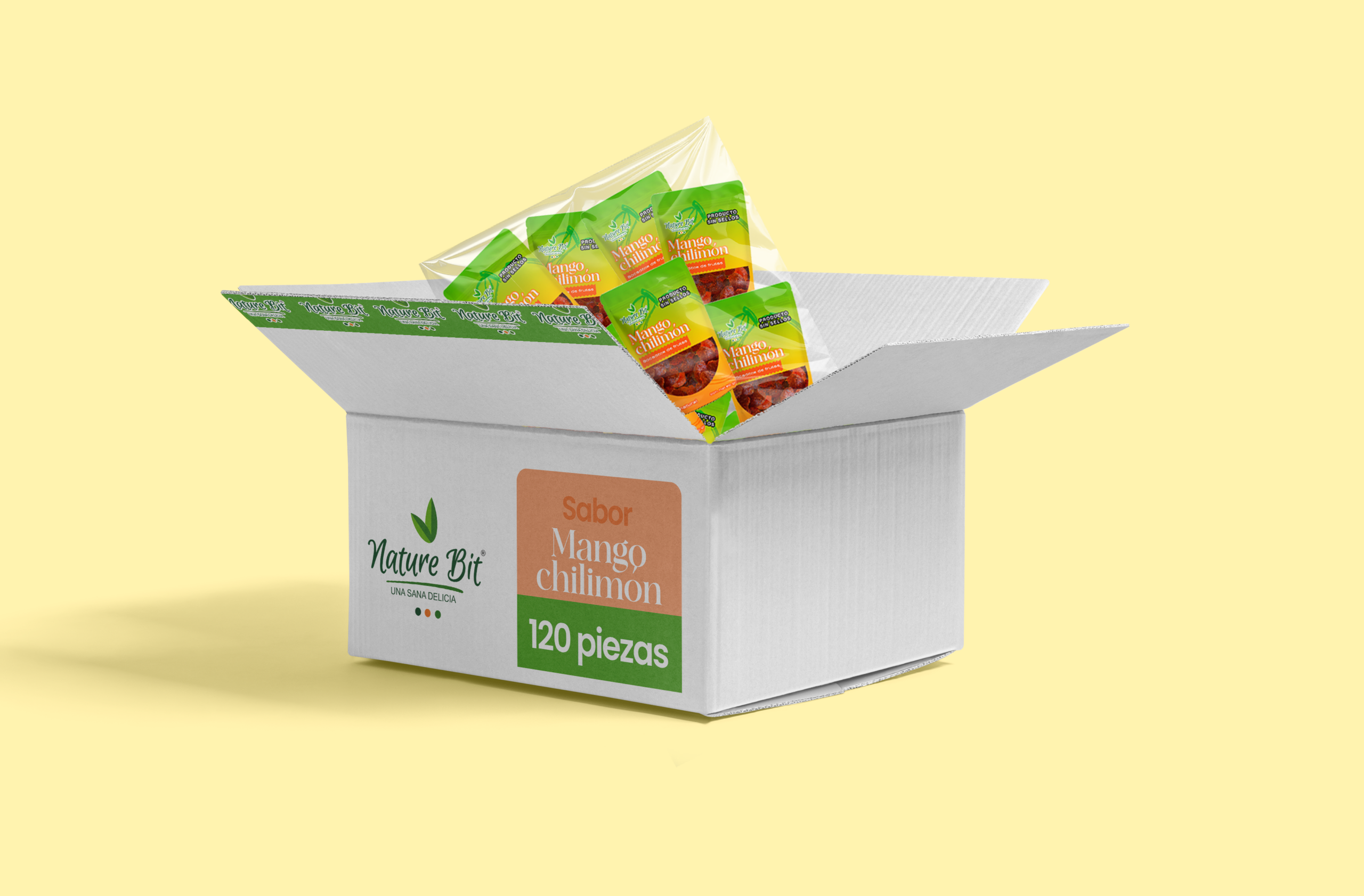 cajamangohilimon Caja con 120 pzs de Mango Chilimón